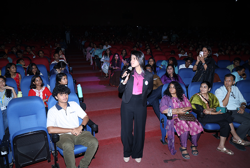 Students participating in GroBro’s AI debate event in Ahmedabad